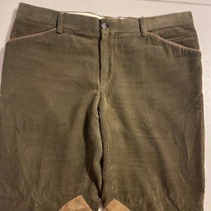 Ralph Lauren Purple Label courduroy pants with leather and suede details